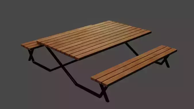 Picnic Table Low-poly 3D model