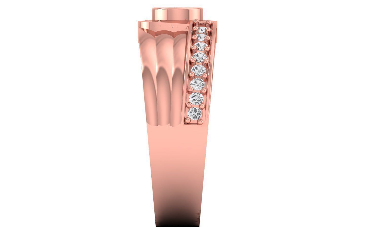 Solitaire Wedding Engagement Round Stone Ring 3D print model_2