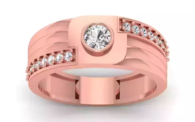 Solitaire Wedding Engagement Round Stone Ring 3D print model