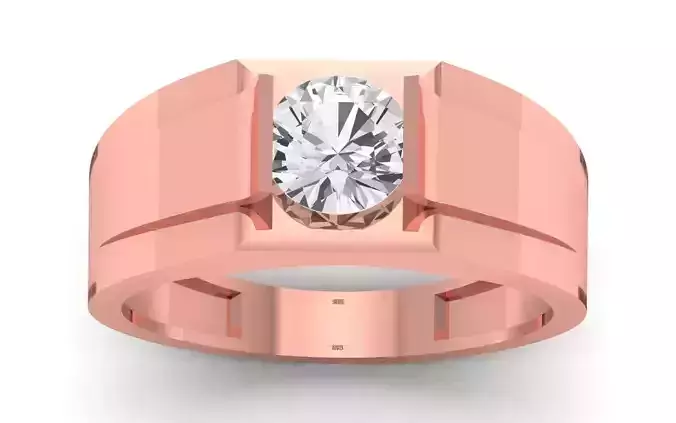 Solitaire Wedding Engagement Round Stone Ring 3D print model