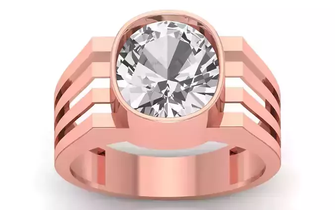Solitaire Wedding Engagement Big antique cushion Stone  Ring 3D print model