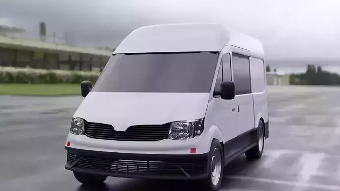 van car Free low-poly 3D model