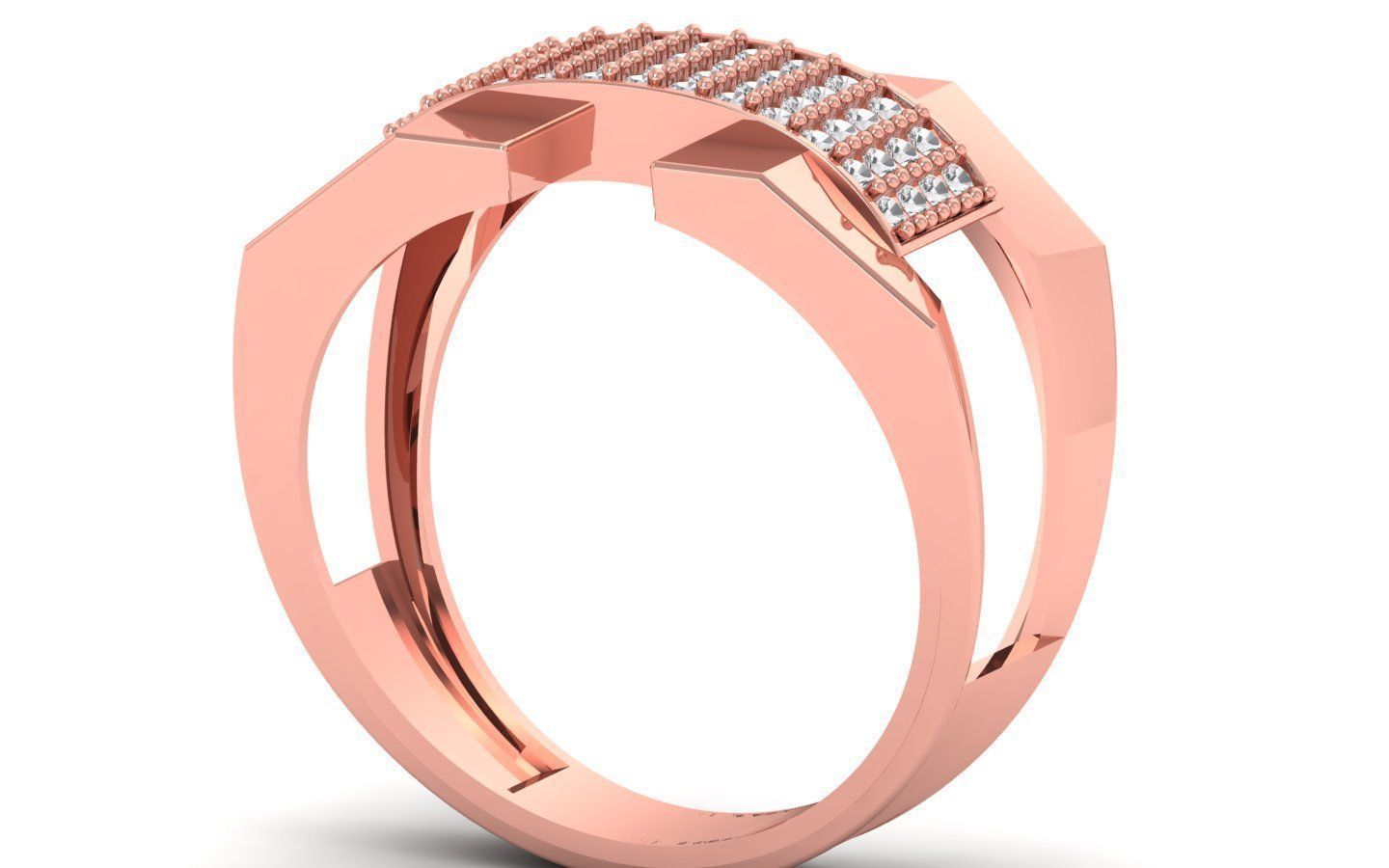 Solitaire Wedding Engagement Mens  Ring 3D print model_2