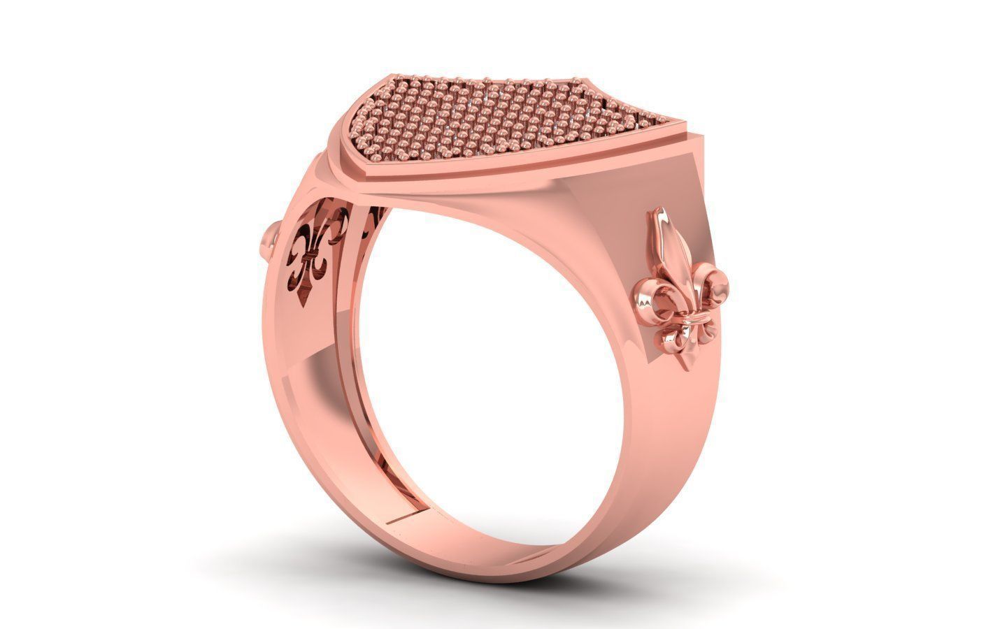 Solitaire Wedding Engagement Mens Ring 3D print model_1