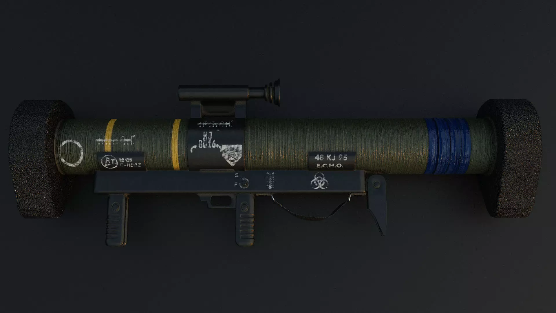 rocket launcher Low-poly 3D model_0