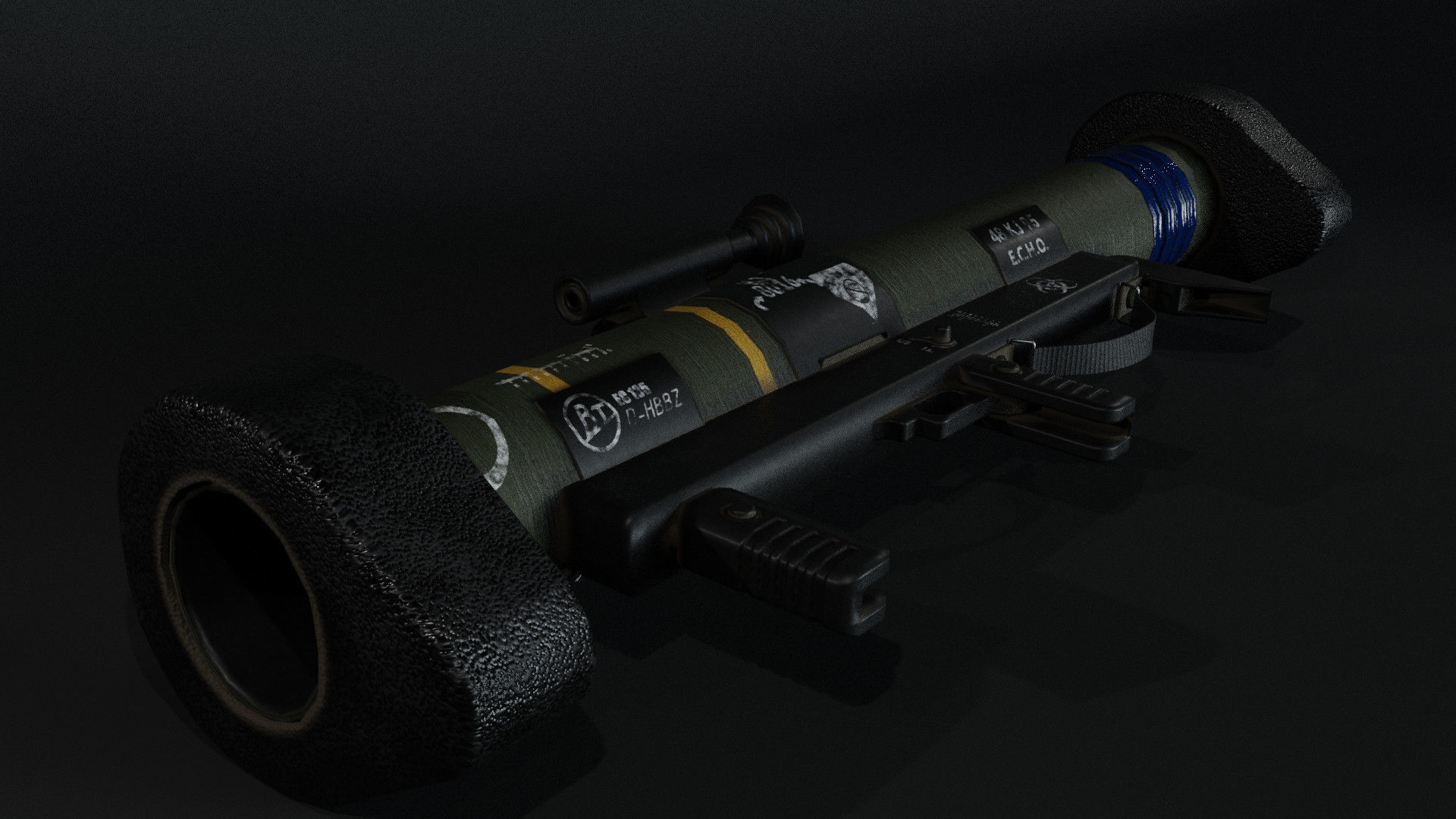 rocket launcher Low-poly 3D model_3