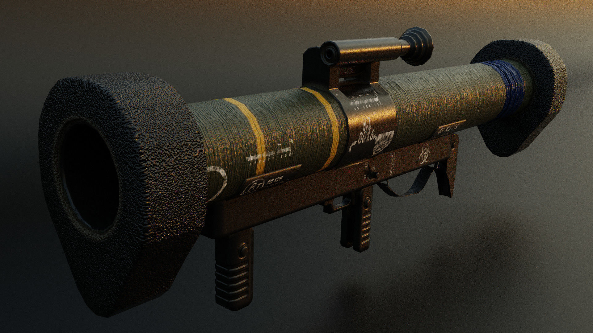rocket launcher Low-poly 3D model_4