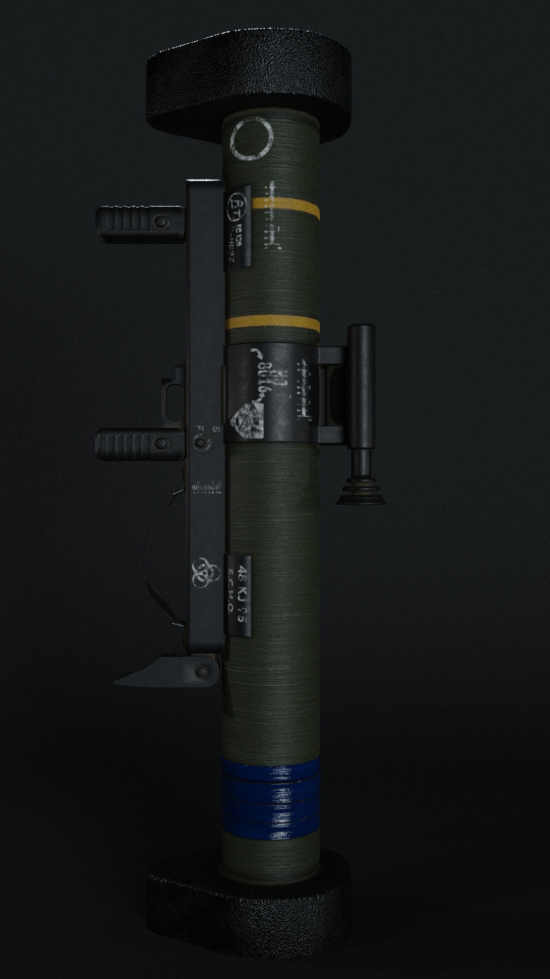 rocket launcher Low-poly 3D model_1