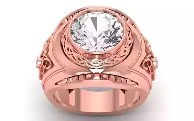 Solitaire Wedding Engagement Big Round Stone  Ring