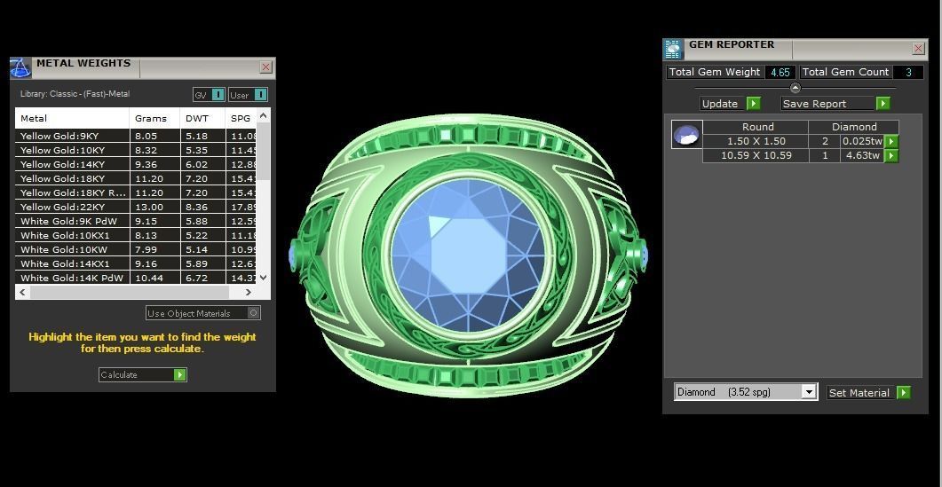 Solitaire Wedding Engagement Big Round Stone  Ring 3D print model_3