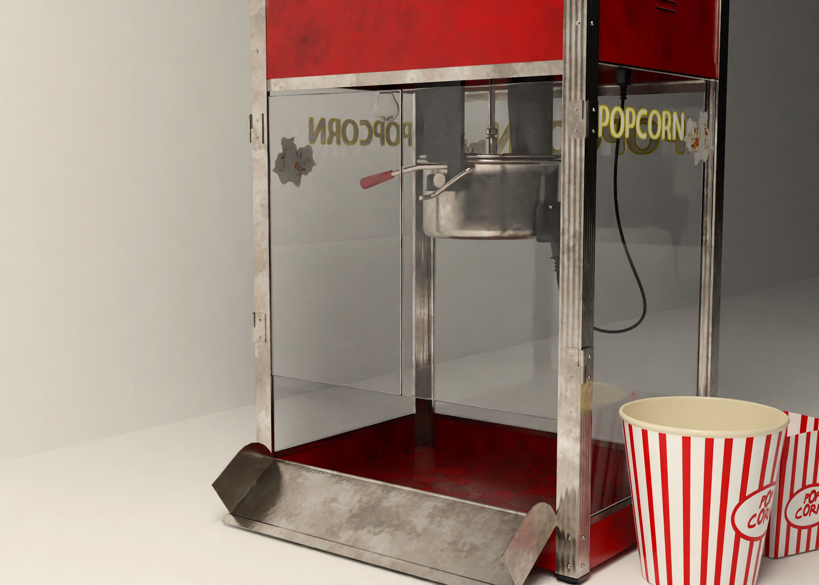popcorn popper machine Low-poly 3D model_3