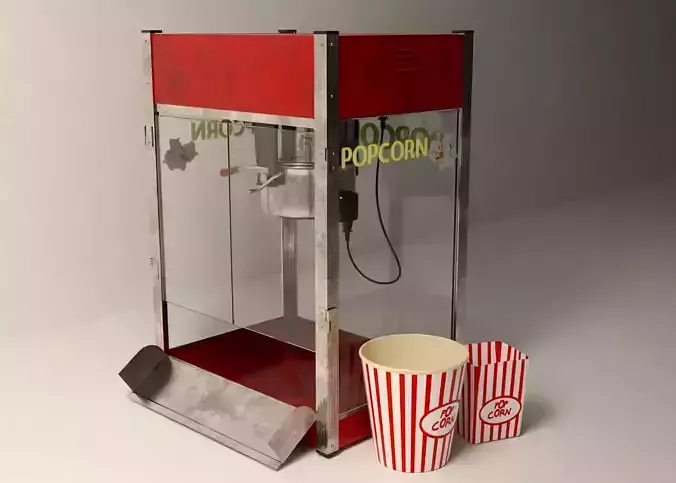 popcorn popper machine Low-poly 3D model