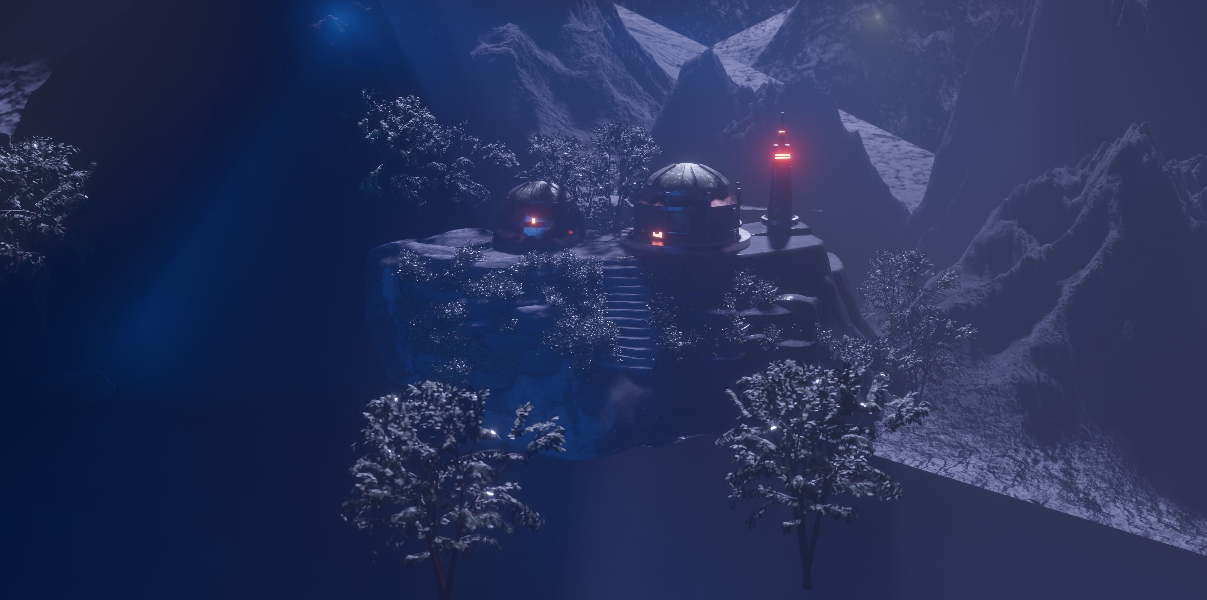 3D model 3d Low Poly Dark Concept Art Scene VR / AR / low-poly animated ...