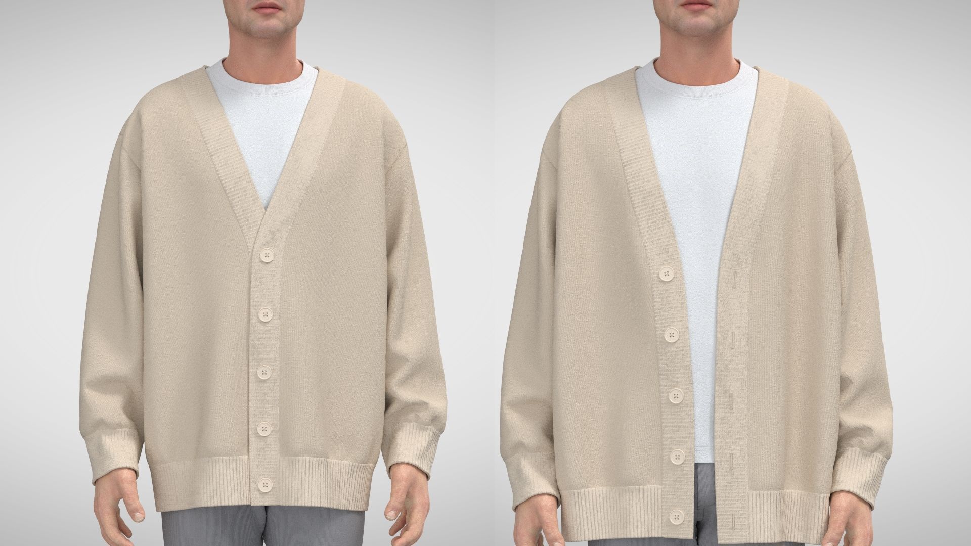 Men Cardigan 3D model | CGTrader