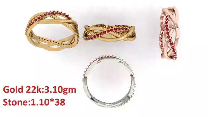 Band stone rings 6