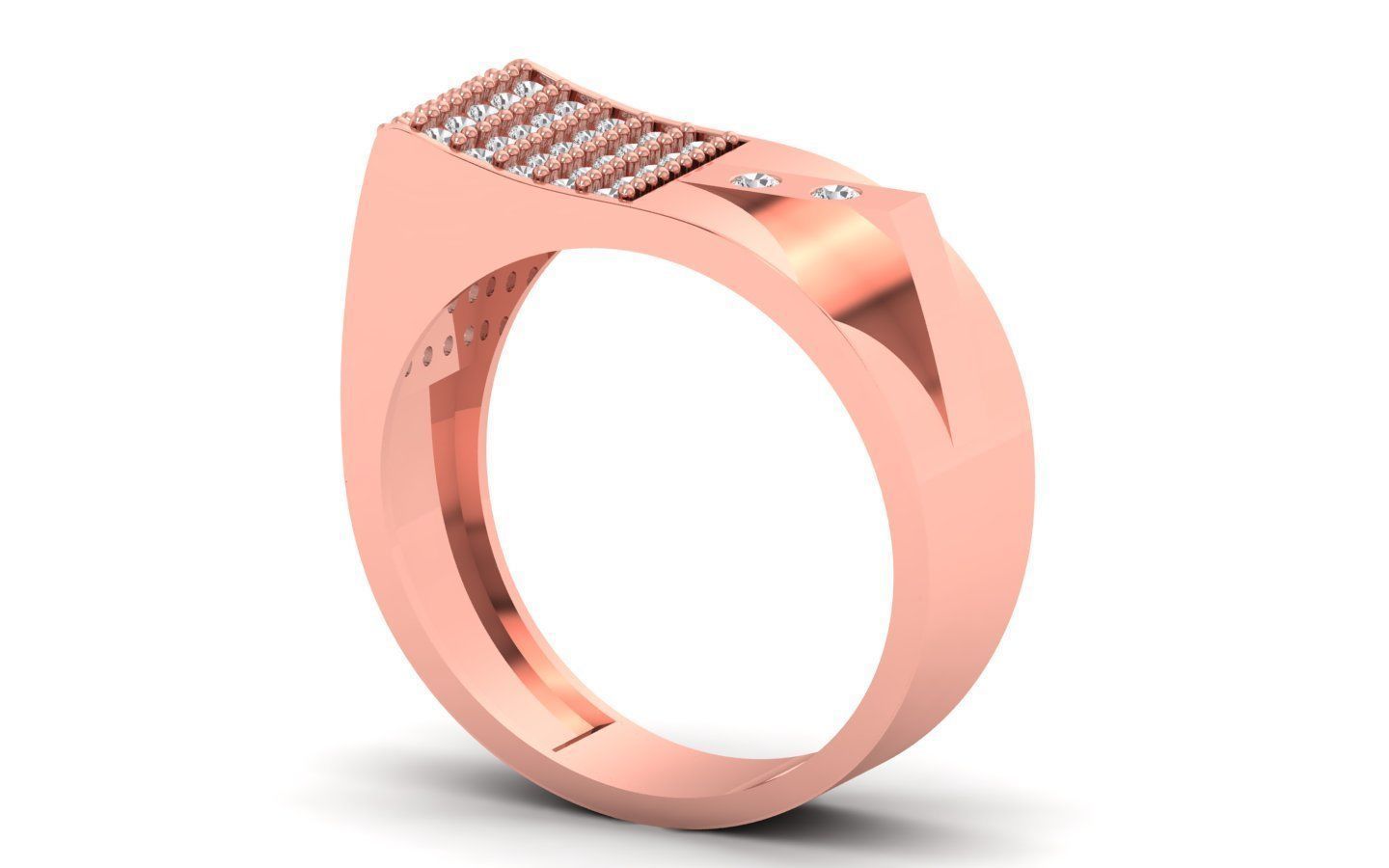 Solitaire Wedding Engagement Mens  Ring 3D print model_1