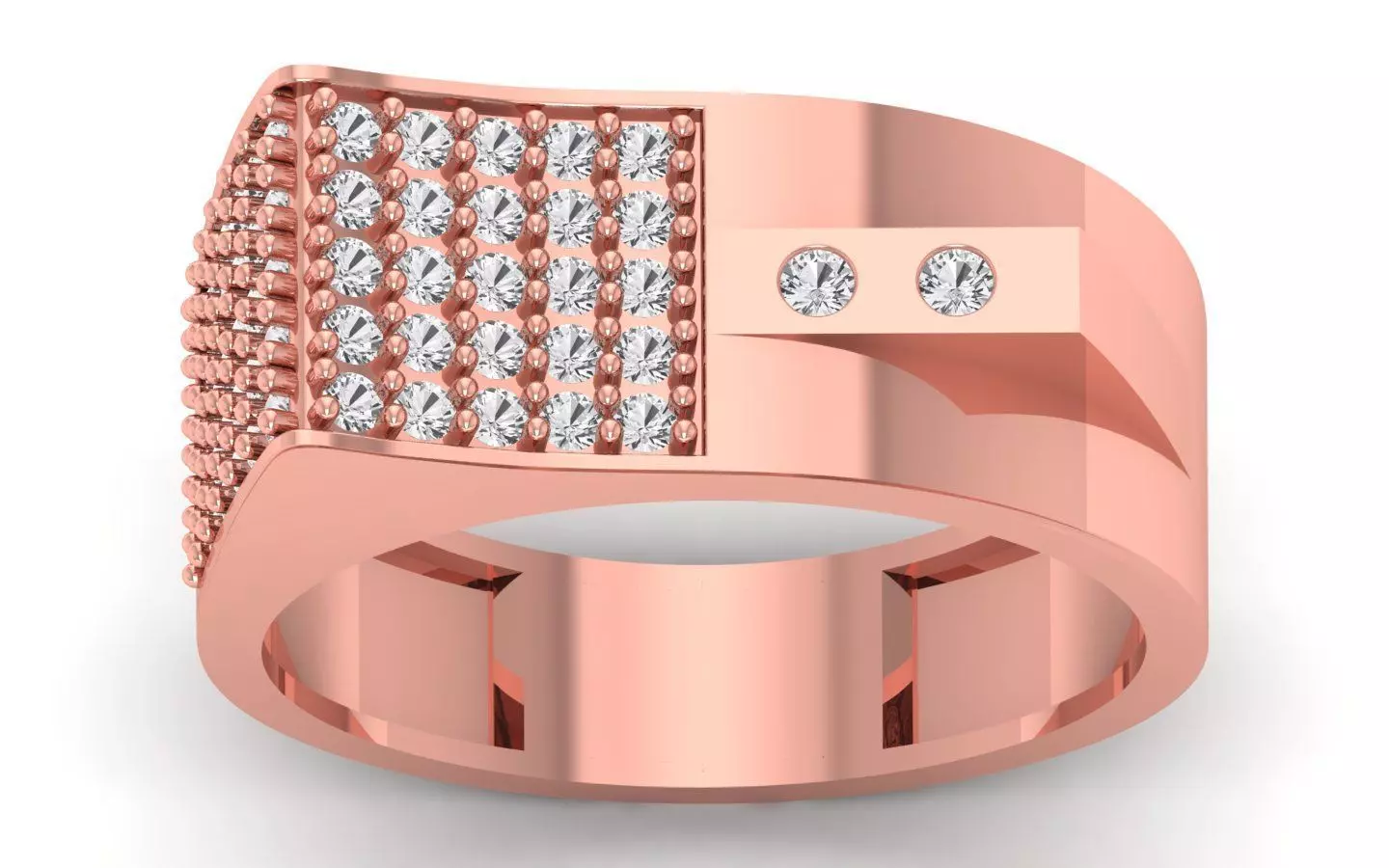 Solitaire Wedding Engagement Mens  Ring 3D print model_0