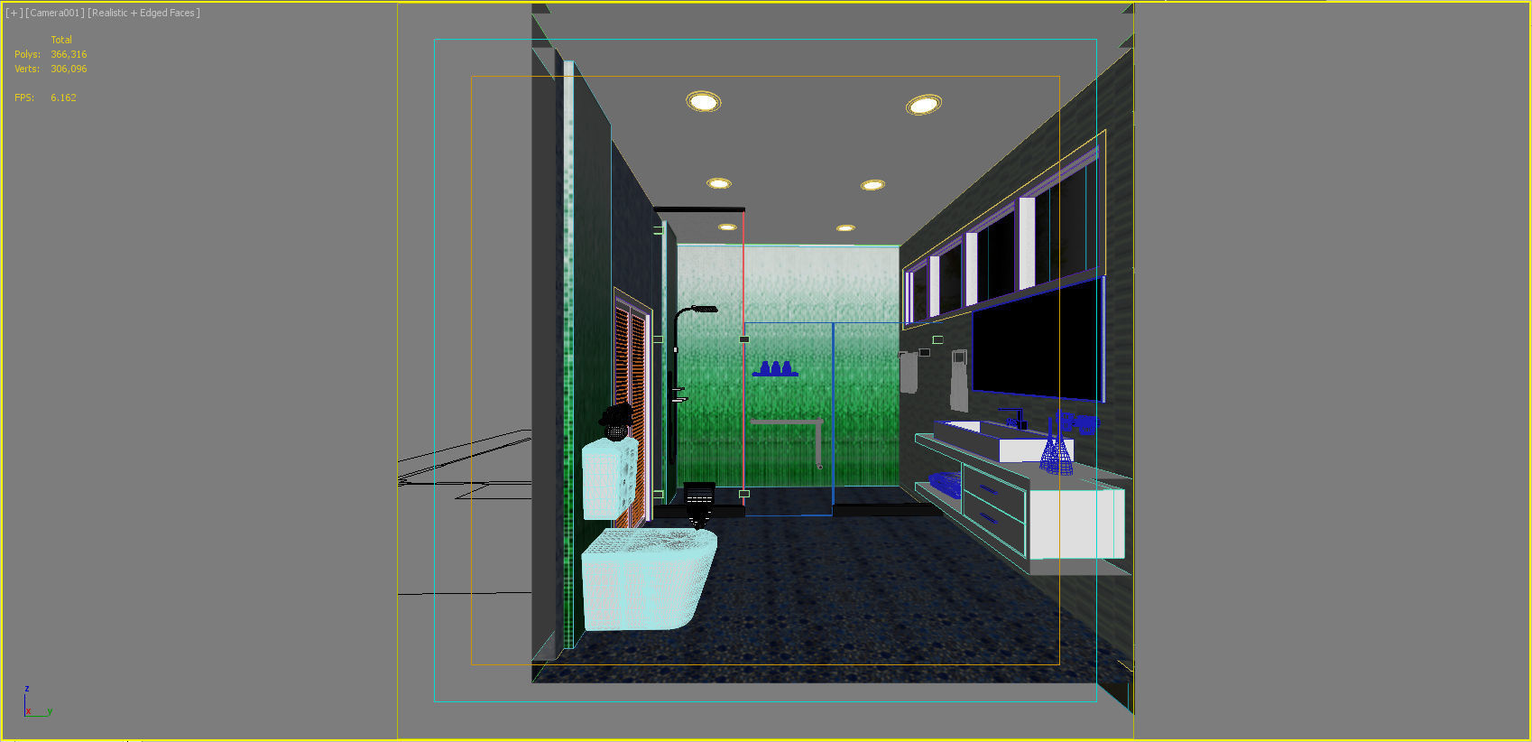 bathroom 6 design with tiles 3D model_4