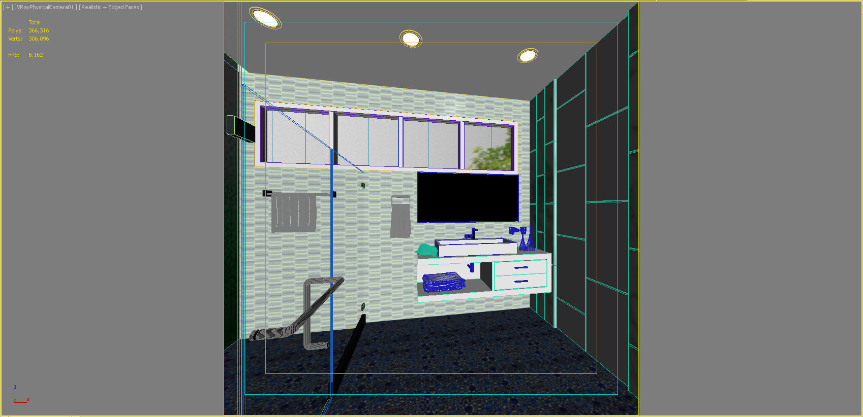 bathroom 6 design with tiles 3D model_3