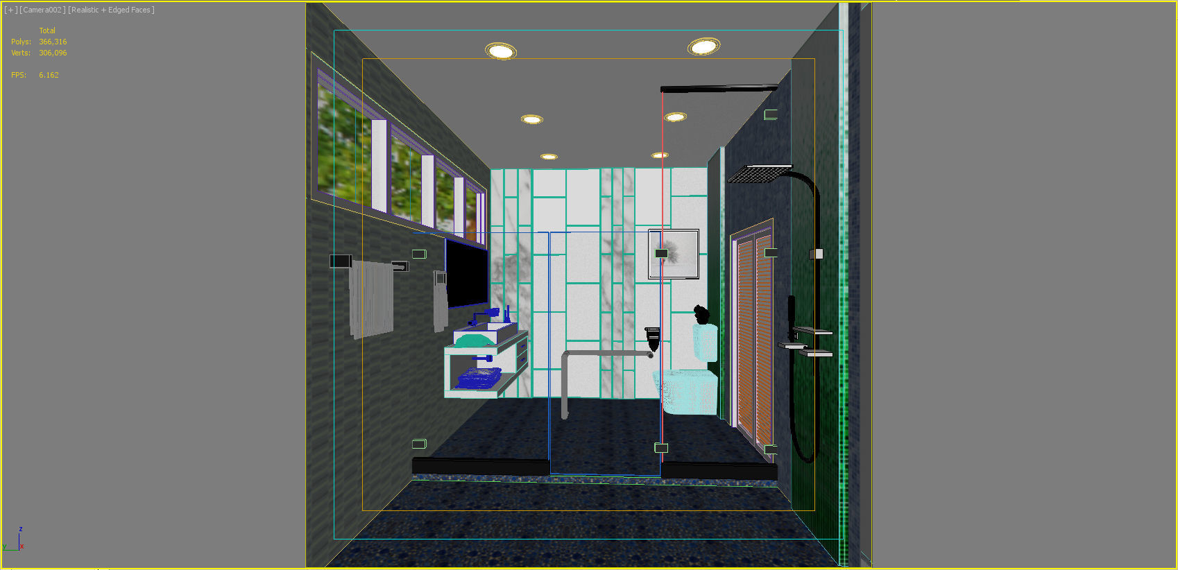 bathroom 6 design with tiles 3D model_5