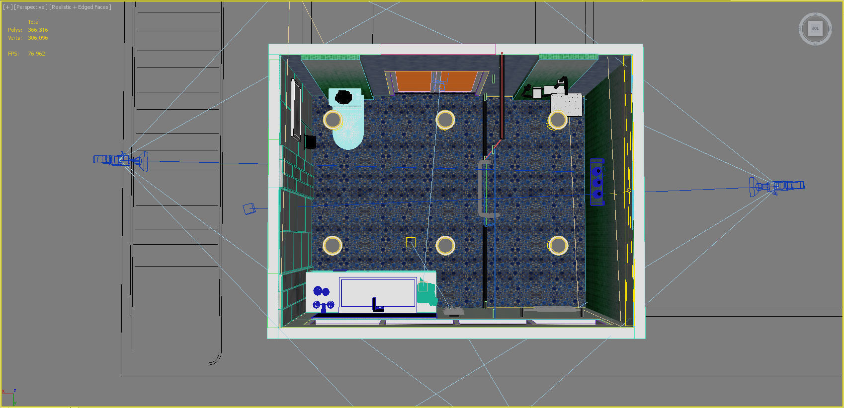 bathroom 6 design with tiles 3D model_7