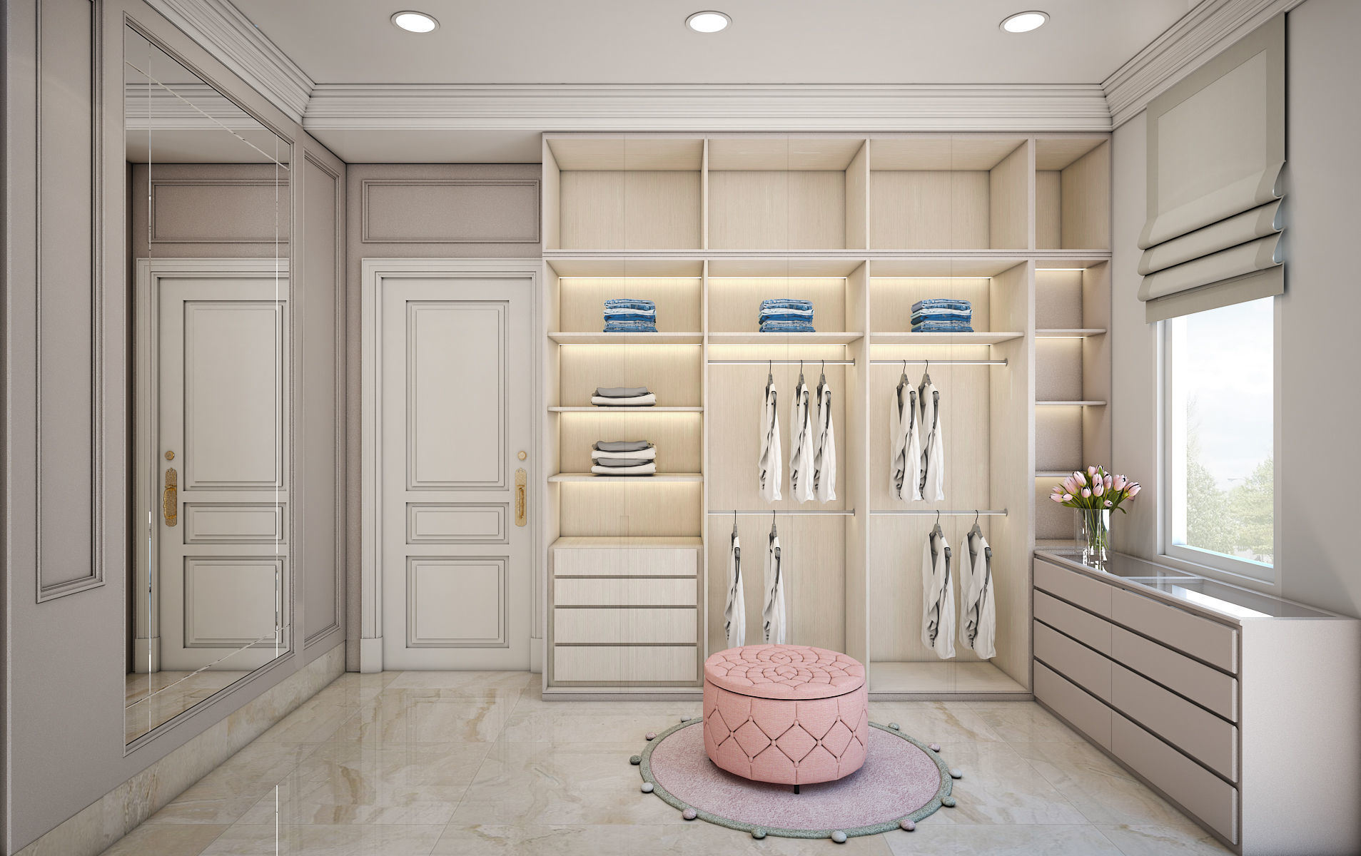 Pinky Girl Bedroom Set 3D model_5