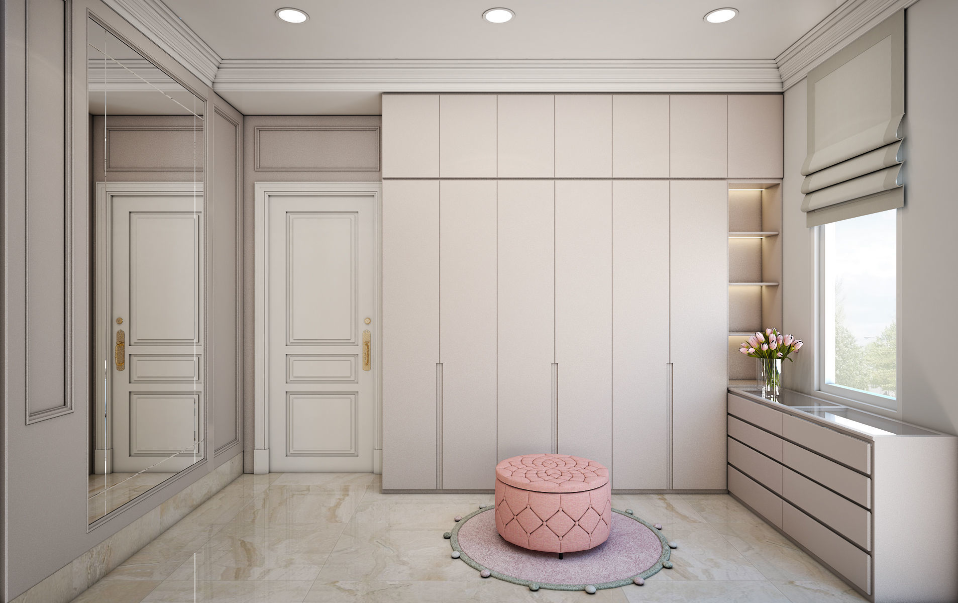 Pinky Girl Bedroom Set 3D model_11