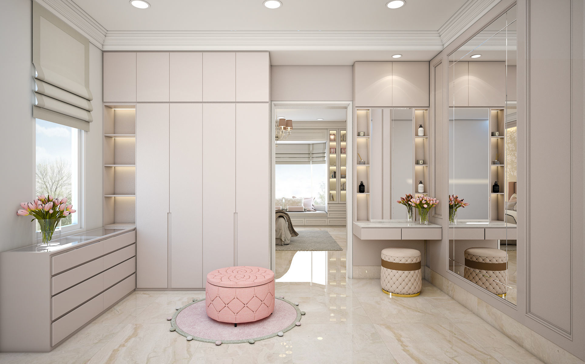 Pinky Girl Bedroom Set 3D model_7