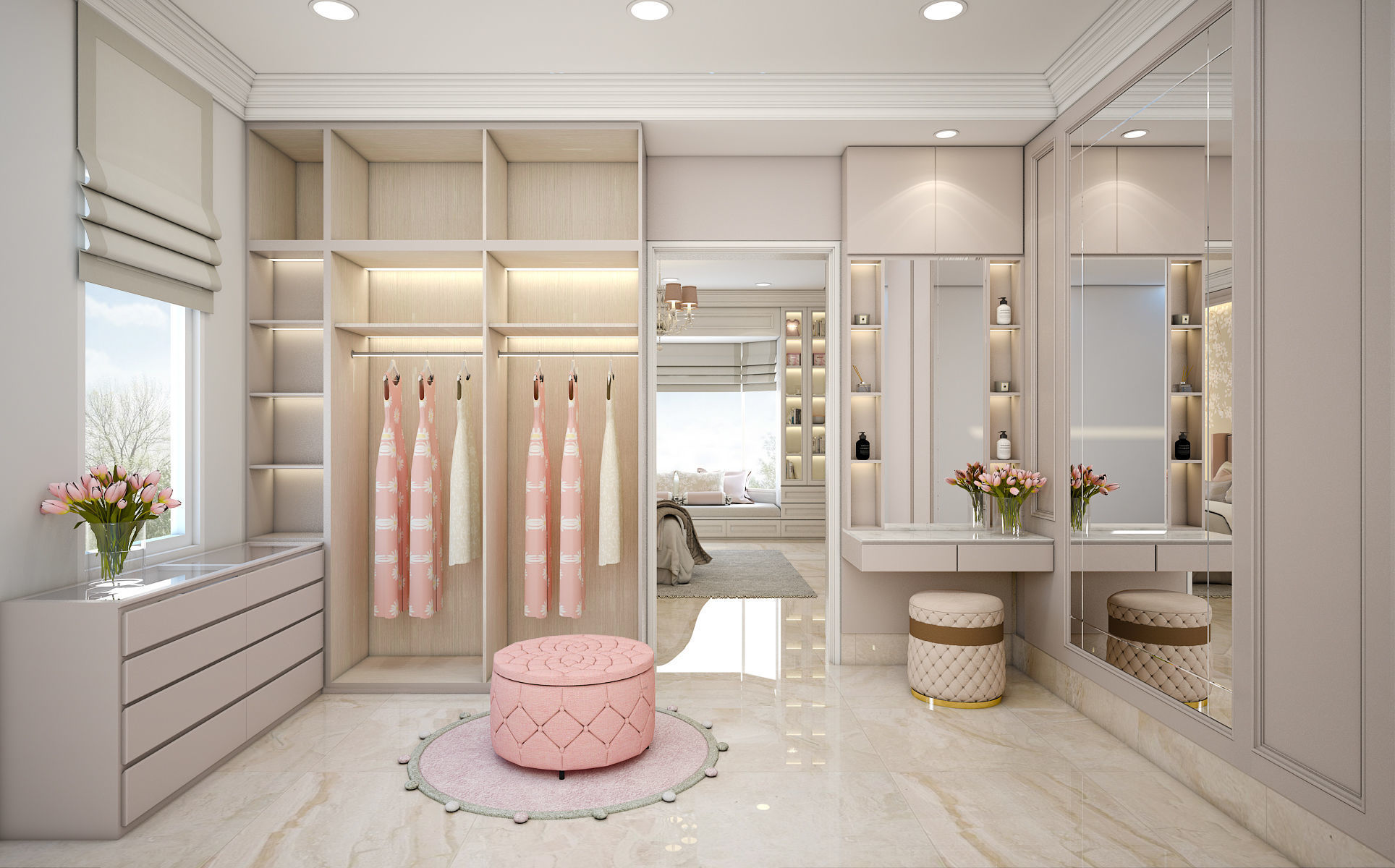 Pinky Girl Bedroom Set 3D model_8