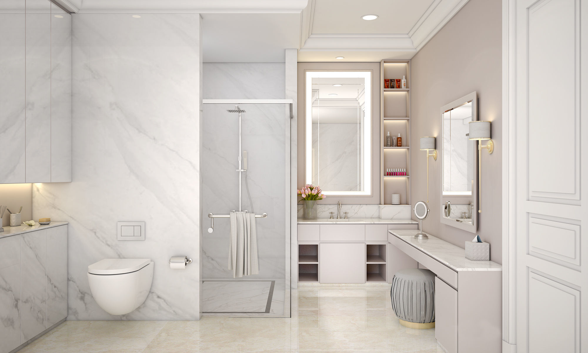 Pinky Girl Bedroom Set 3D model_9