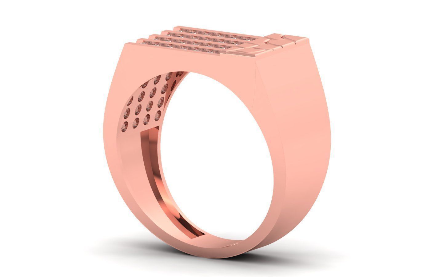 Solitaire Wedding Engagement Mens Ring 3D print model_2