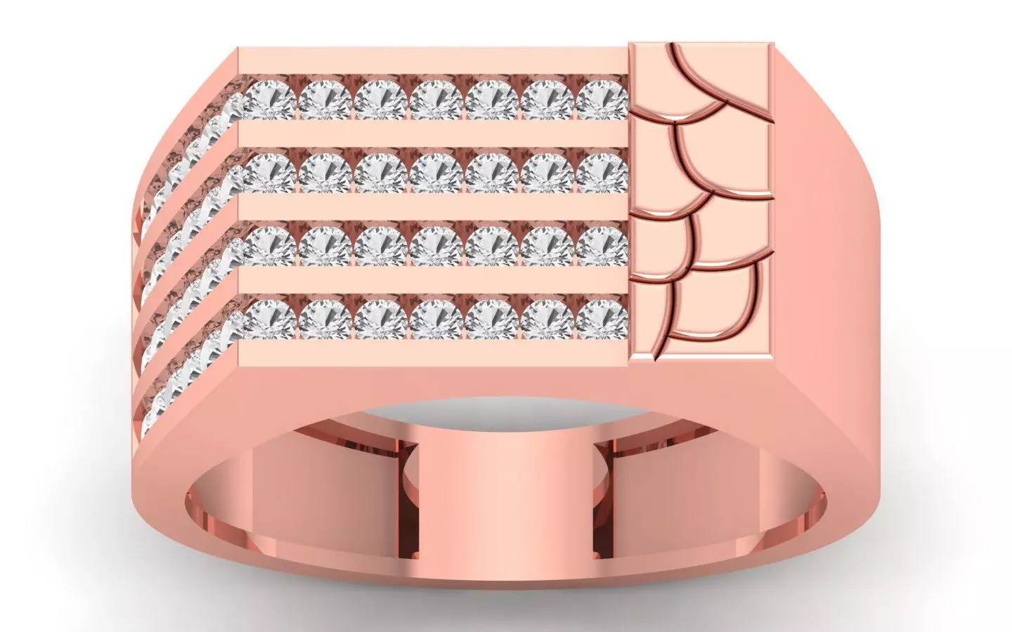 Solitaire Wedding Engagement Mens Ring 3D print model_0