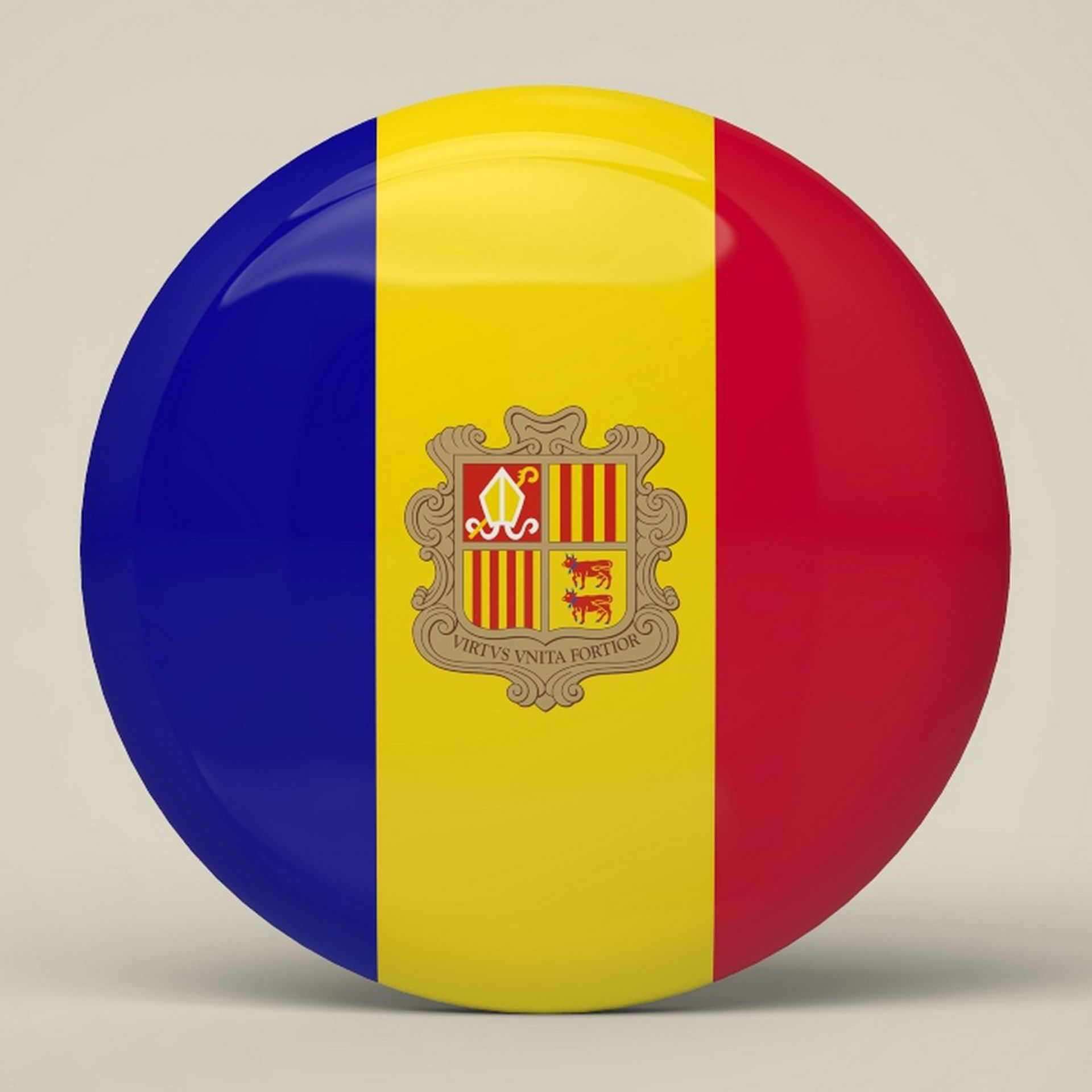 Andorra Badge Low-poly 3D model_4