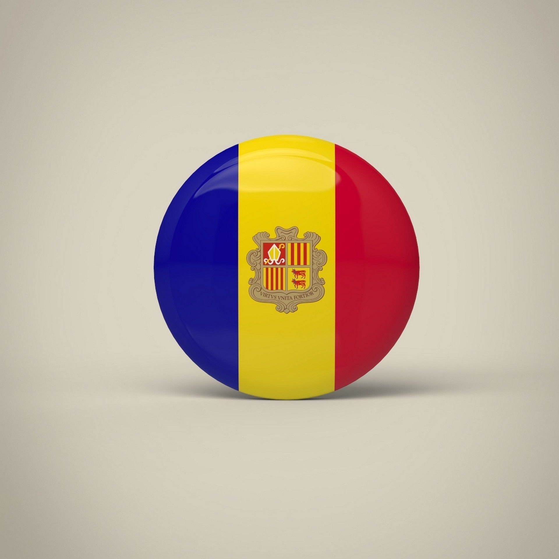 Andorra Badge Low-poly 3D model_1
