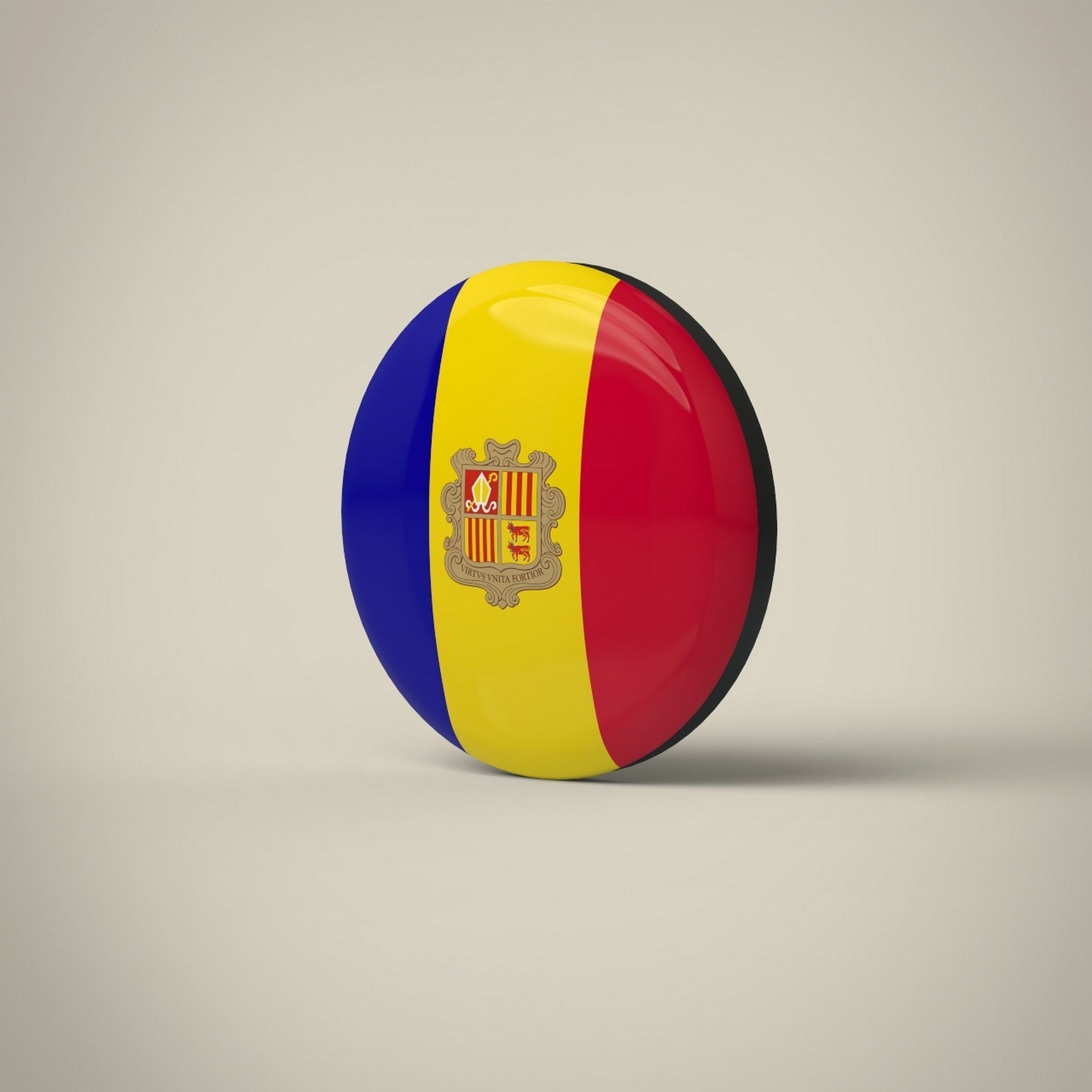 Andorra Badge Low-poly 3D model_2