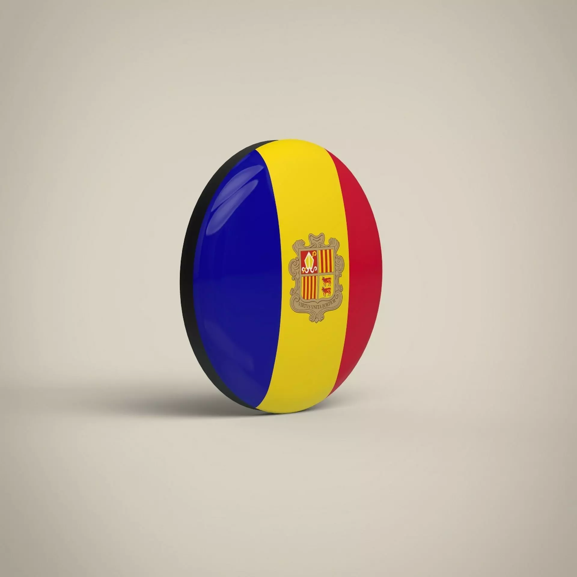 Andorra Badge Low-poly 3D model_0