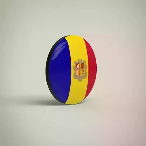 Andorra Badge Low-poly 3D model
