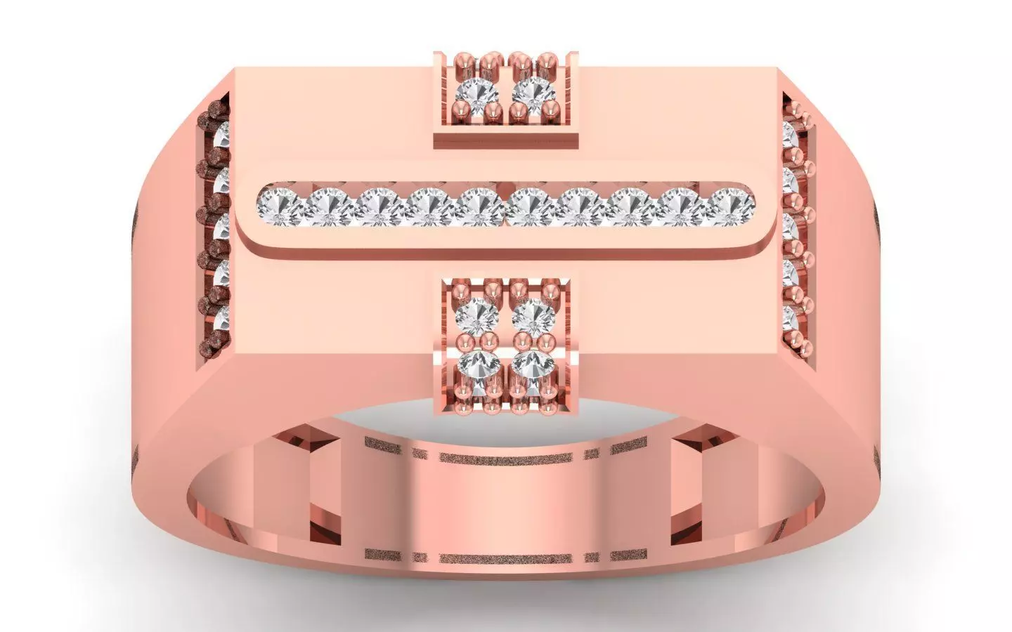 Solitaire Wedding Engagement Mens Ring 3D print model