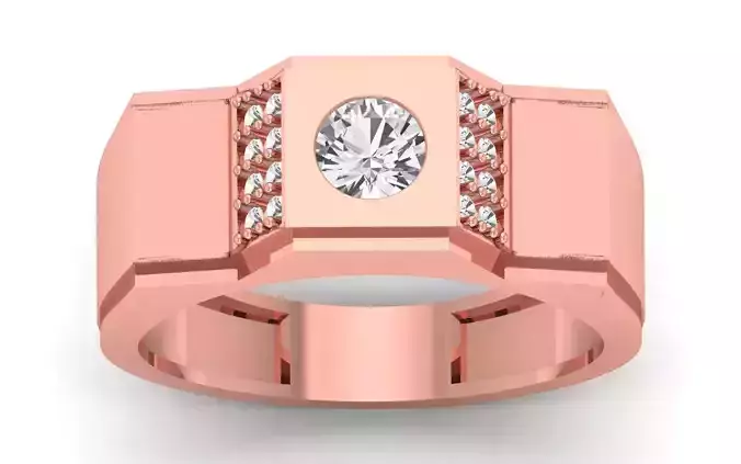 Solitaire Wedding Engagement Round Stone Ring 3D print model