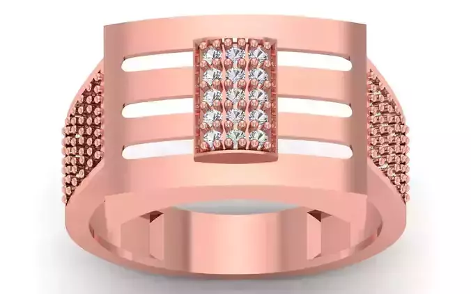 Solitaire Diamond Wedding Engagement Mens  Ring Set 3D print model