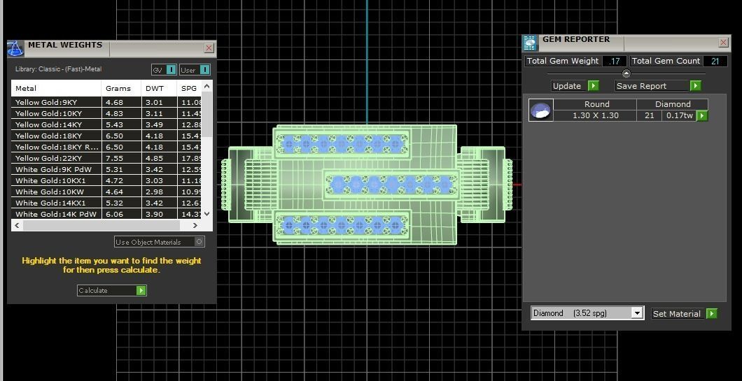 Three Diamond Line Wedding Engagement Mens  Ring 3D print model_3