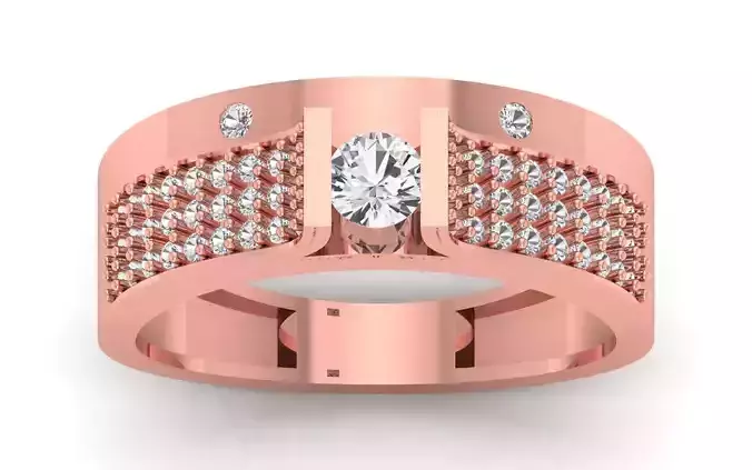 Solitaire Wedding Engagement Band Ring  3D print model