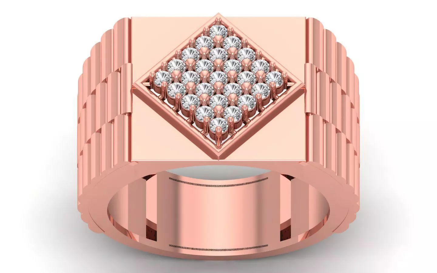 Solitaire Wedding Engagement Mens Ring 3D print model_0