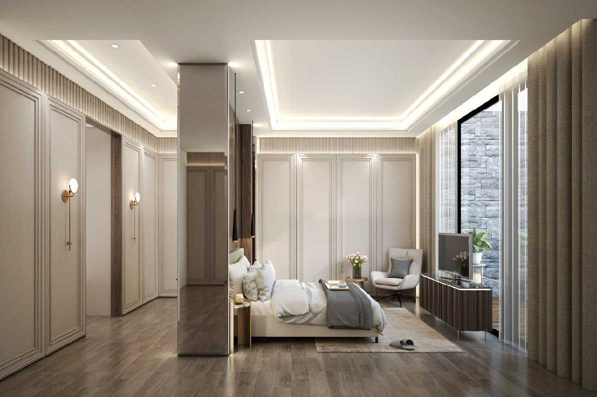 Masculine Modern Contemporer Bedroom 3D model_1