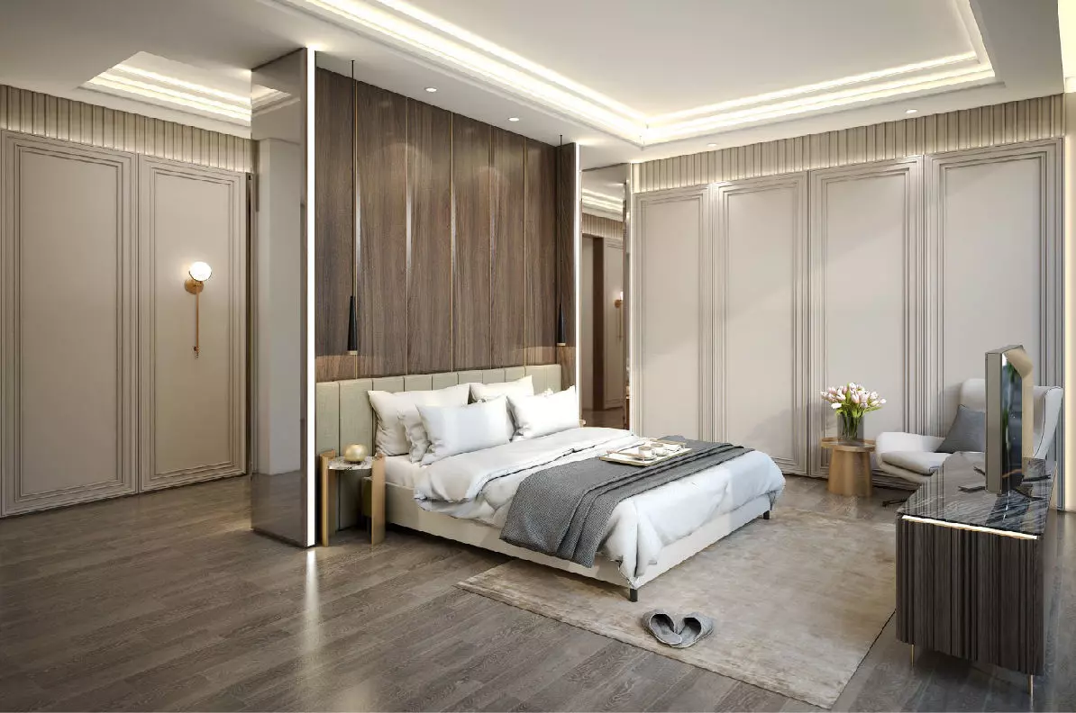 Masculine Modern Contemporer Bedroom 3D model_0