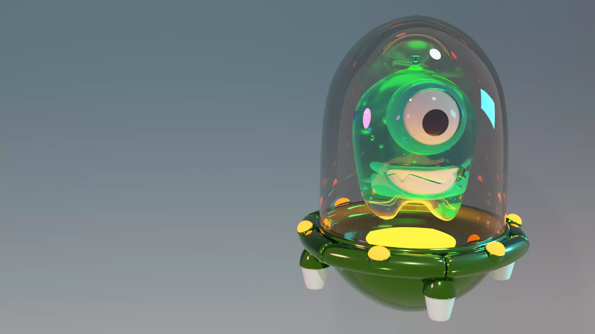 Stylized Cute Jelly Like Slimy Glowing Alien 3D model