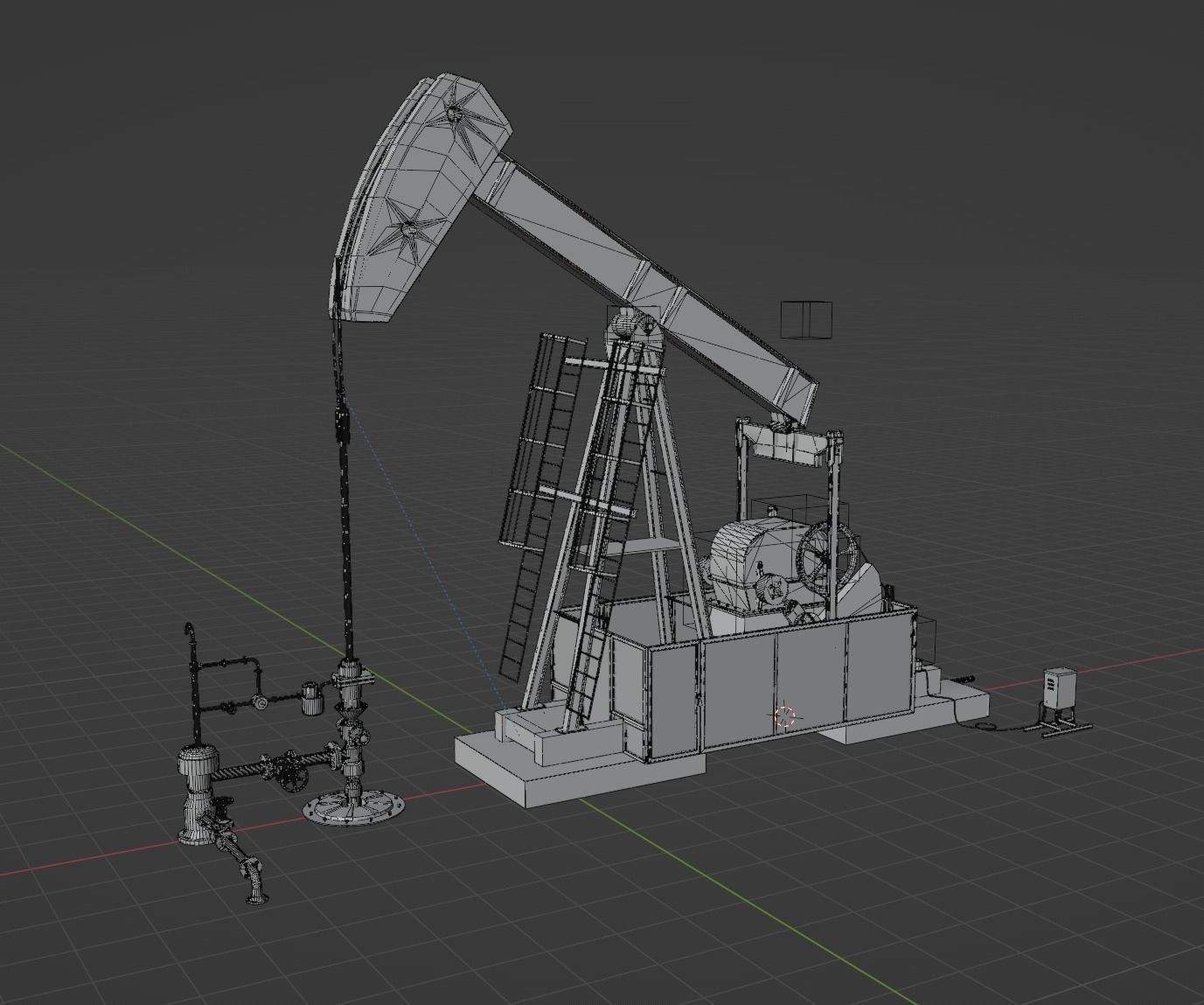 Oil pumpjack Animated Rigged PBR textures Cinematic Realistic 3D model animated rigged CGTrader
