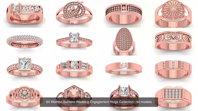 60 Women Solitaire Wedding Engagement Rings Collection 