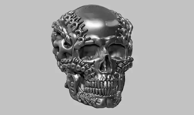 skull robot head a13 3d print model