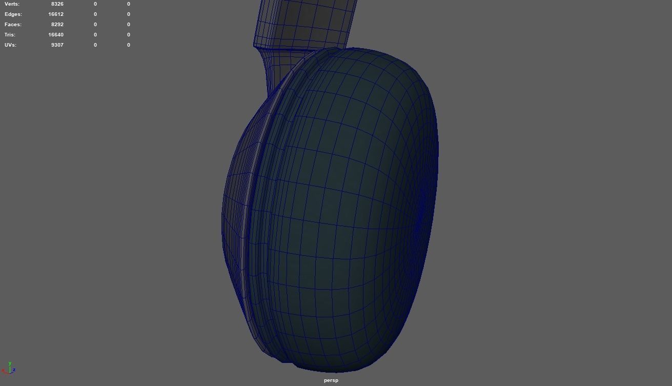 Low Poly Headphones headphone Low-poly 3D model_11
